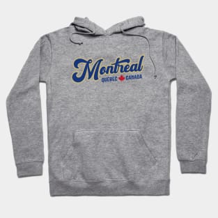 Montréal Québec Canada Classic Athletic Script Blue Hoodie